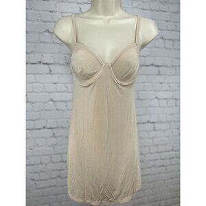 Calvin Klein Nude Adjustable Spaghetti Strap Unlined Demi Cup Midi Slip 34C